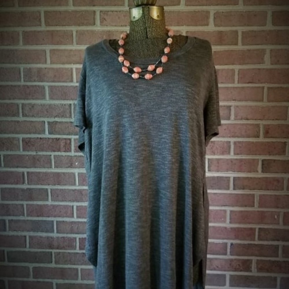 Summer Sweater Tunic Green Black Heather XL EUC